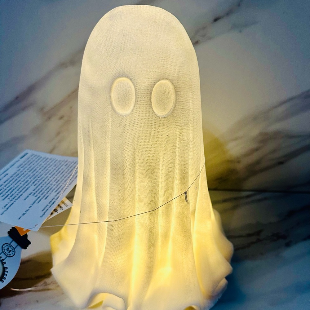 Martha Stewart White Cheesecloth Ghost Halloween Light Up Tabletop Decor 10" New